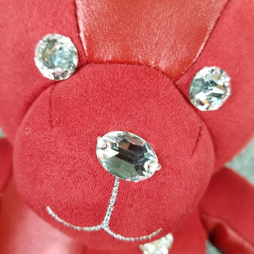 Build-A-Bear Swarovski Crystals Valentines Red Velvet Plush Bear Collectors 2021